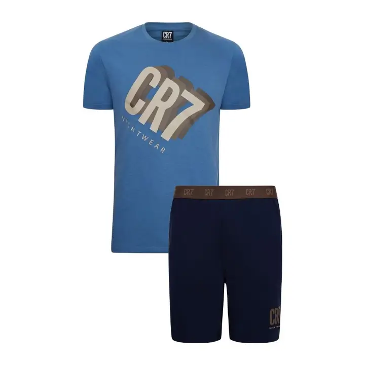 CR7 Korte Herenpyjama – Blauw & Marineblauw