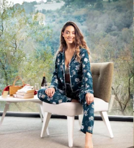 Dames Floral Jersey Set met knopen (Groen)