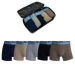 CR7 Boxershort 5-Pack - Grijs, Blauw, Zwart & Bruin + Gratis Reistas in Biokatoen