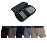 CR7 Boxershort 5-Pack - Zwart, Grijs, Blauw & Bruin + Gratis Reistas in Biokatoen