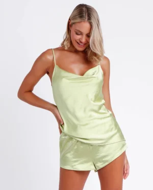 Luxe Satijnen Pyjamaset (Saliegroen)