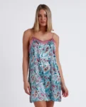 Satijnen Slaapkleed Paisley (Aqua)