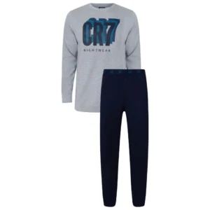 CR7 Lange Heren Pyjama in Geschenkdoos - Grijs & Blauw