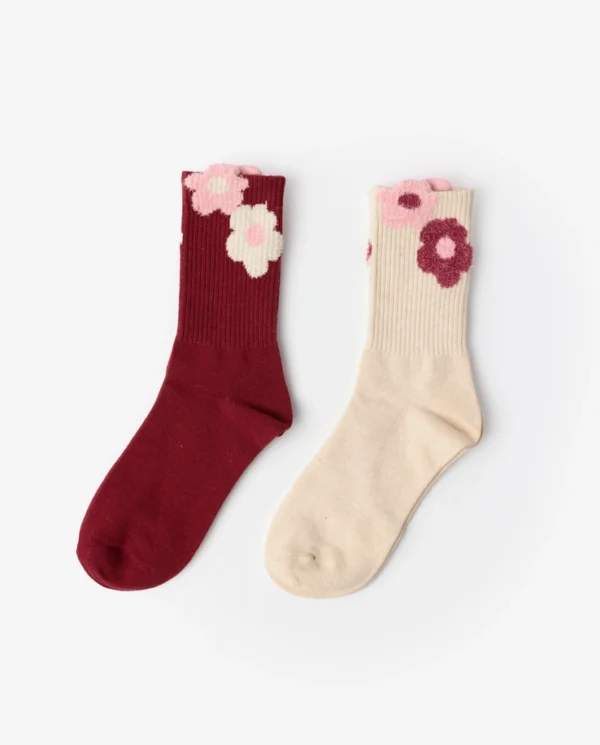 ADM-21067 Admas Classic Dots & Flowers Sokken voor Dames