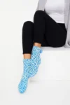 Admas Huissokken Chenille Soft - Blauw
