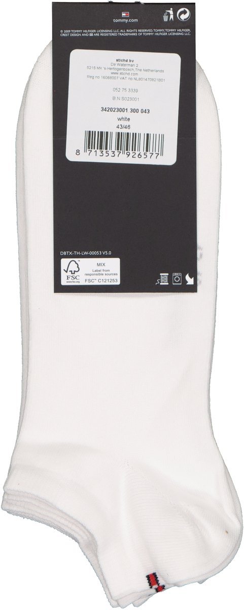 342023001 300-3 Tommy Hilfiger Herensokken 2-Pack Wit