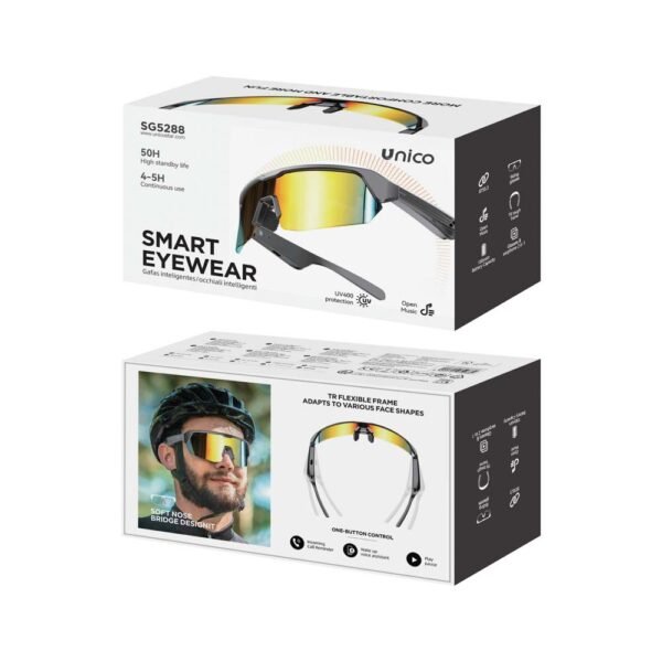 17946-1 Bluetooth Sport Zonnebril Goud – Ingebouwde Speakers – Outdoor & Sport