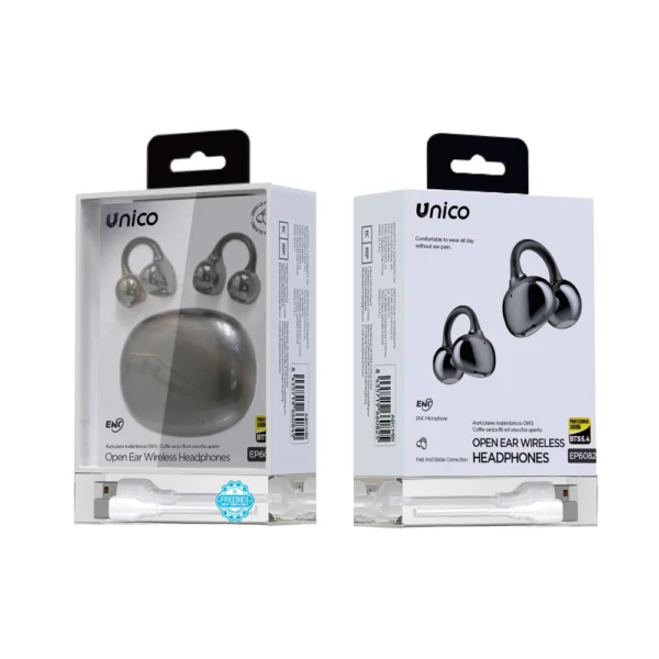 18617-1 OWS Bluetooth Clip-On Oordopjes – Open-Ear – Inclusief Oplaadcase – Sport & Outdoor - Zwart