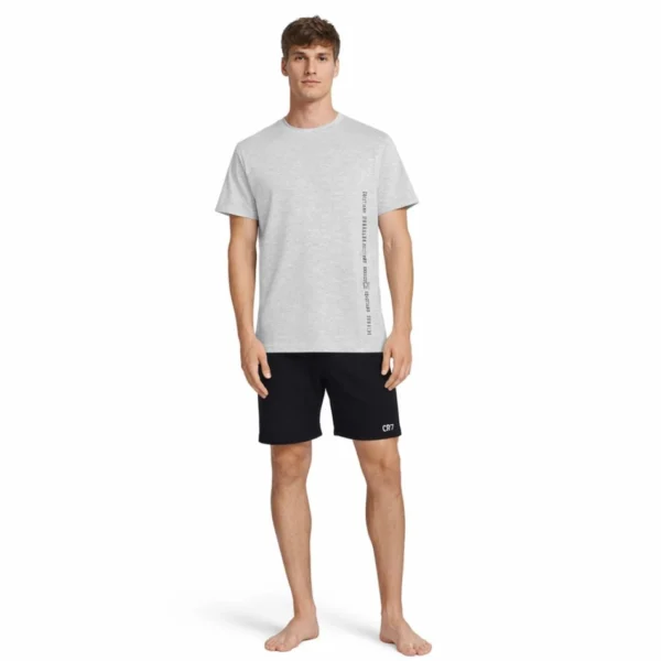 8730-41-2620-5 CR7 Heren Korte Pyjama Set (Lichtgrijs & Zwart)
