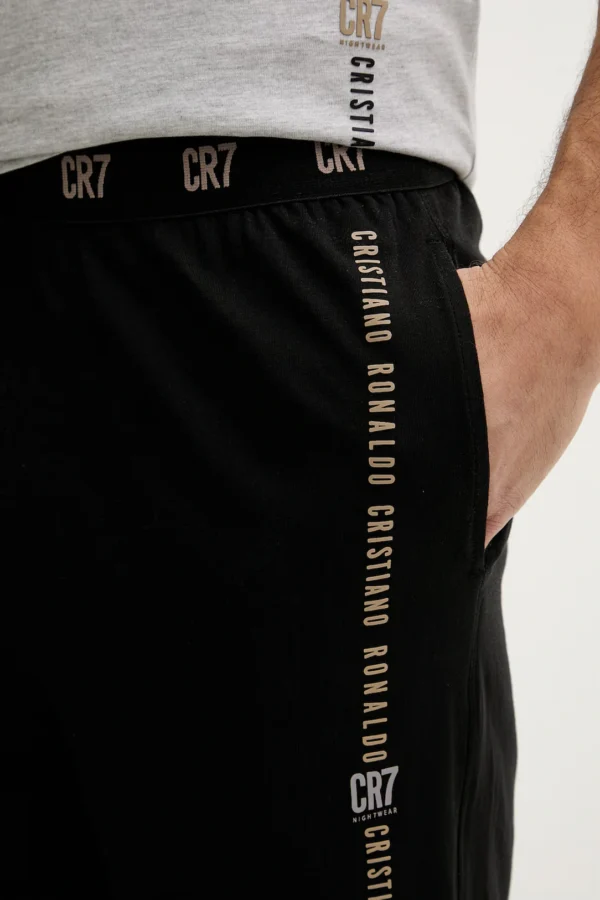 8730-41-2620-6 CR7 Heren Korte Pyjama Set (Lichtgrijs & Zwart)