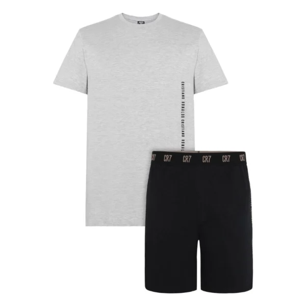 8730-41-2620 CR7 Heren Korte Pyjama Set (Lichtgrijs & Zwart)