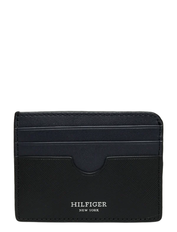 Tommy Hilfiger Saffiano Pasjeshouder - Luxe Heren Kaarthouder - Navy/Zwart - Broomium