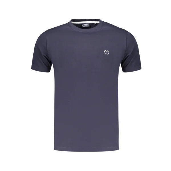 BAM3381-NAVY-1 Baci & Abbracci Heren T-shirt - Korte Mouwen - Casual Katoen Shirt - Blauw - Broomium
