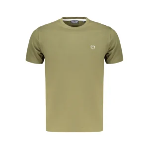 Baci & Abbracci Heren T-shirt - Korte Mouwen - Casual Katoen Shirt - Olijfgroen - Broomium
