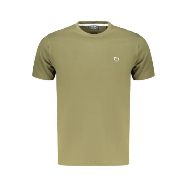 Baci & Abbracci Heren T-shirt - Korte Mouwen - Casual Katoen Shirt - Olijfgroen - Broomium