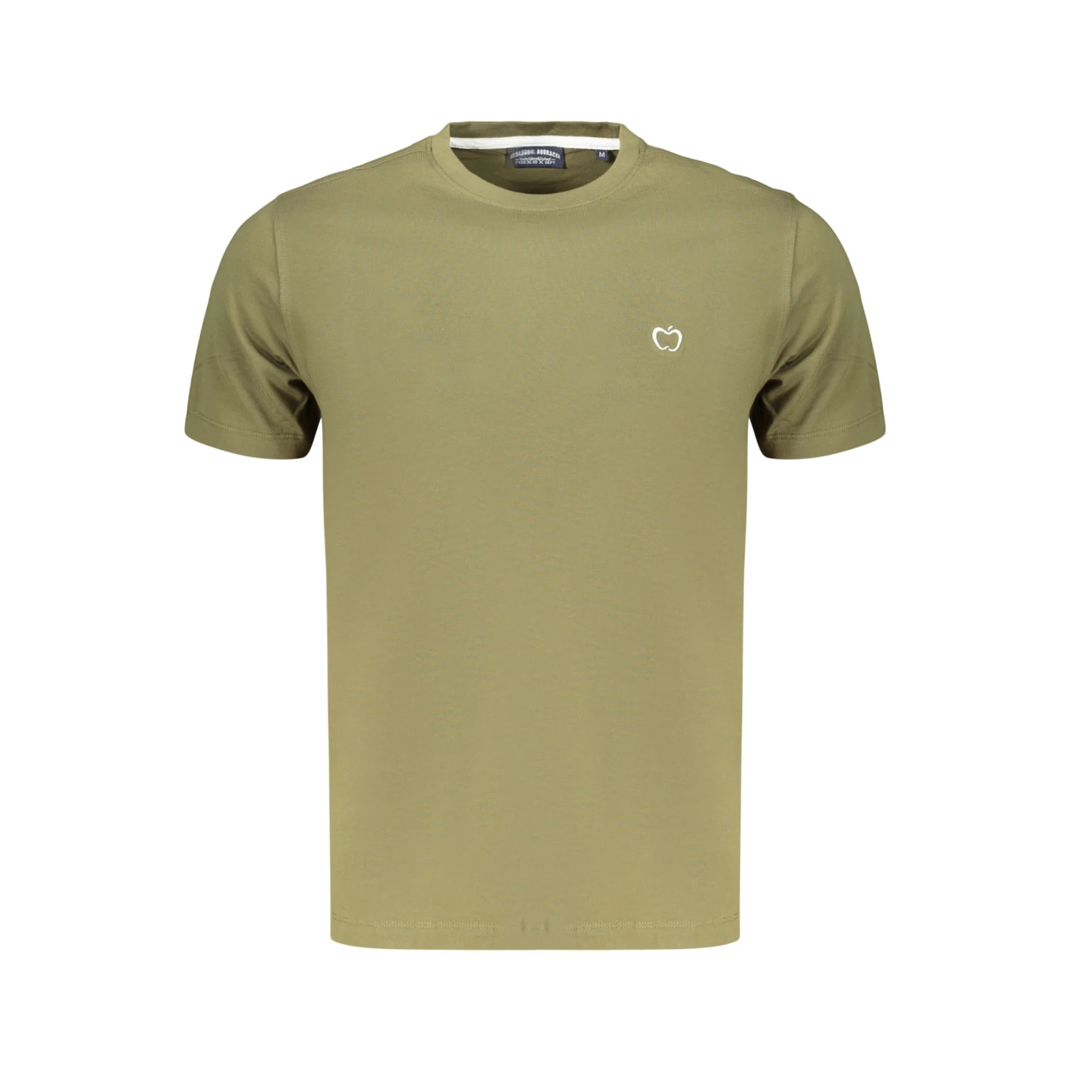 Baci & Abbracci Heren T-shirt - Korte Mouwen - Casual Katoen Shirt - Olijfgroen - Broomium
