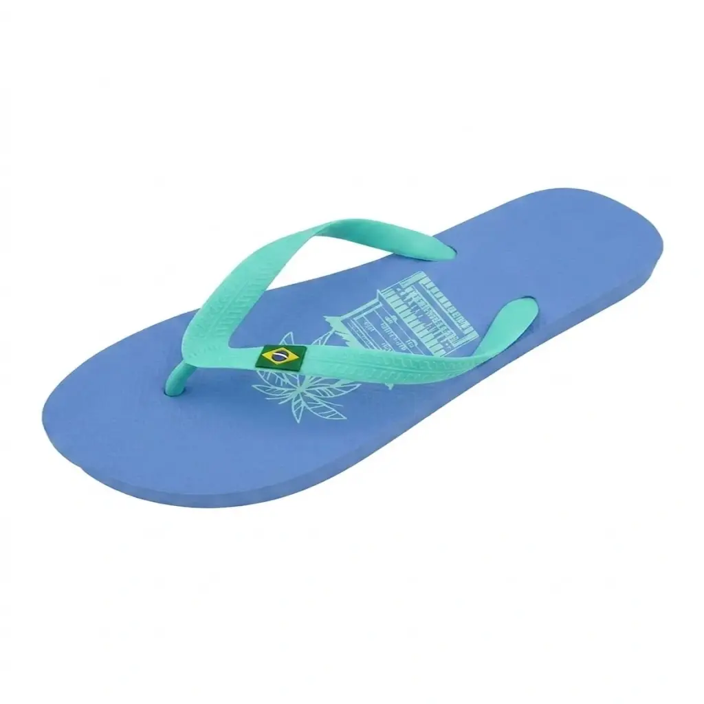 Chiringuito 'Graphic' Brazil Slippers – Dames & Juniors - Blauw & Acqua - Broomium