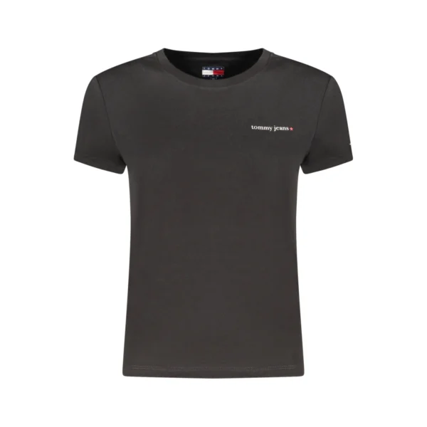 DW0DW23479-1 Tommy Hilfiger Dames T-shirt - Korte Mouwen - Casual Shirt Katoen - Zwart - Broomium