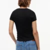 DW0DW23479-6 Tommy Hilfiger Dames T-shirt - Korte Mouwen - Casual Shirt Katoen - Zwart - Broomium