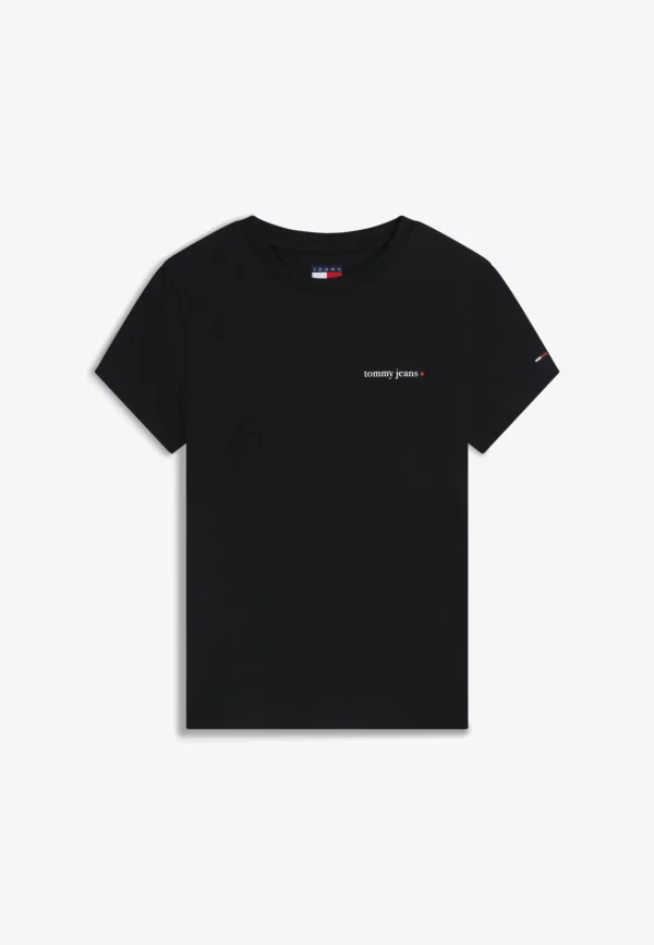 DW0DW23479-7 Tommy Hilfiger Dames T-shirt - Korte Mouwen - Casual Shirt Katoen - Zwart - Broomium