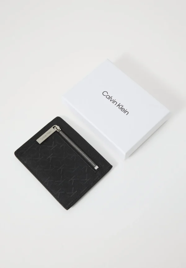 Calvin Klein Monogram Pasjeshouder - Luxe Heren Kaarthouder - Zwart Leder - Broomium