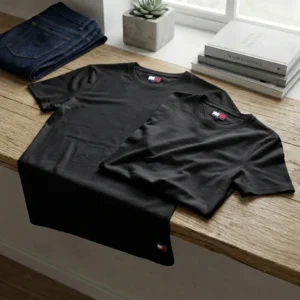 UM0UM03157-Nero Tommy Hilfiger Premium Unisex T-Shirts - 2-Pack - Korte Mouwen - Zwart - Broomium