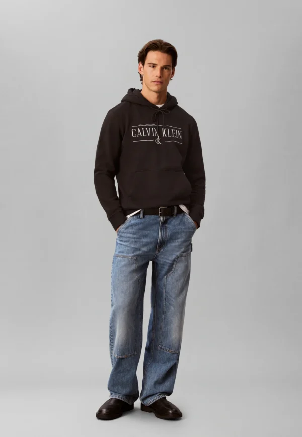 Calvin Klein Jeans Varsity Serif Hoodie Heren - Zwart