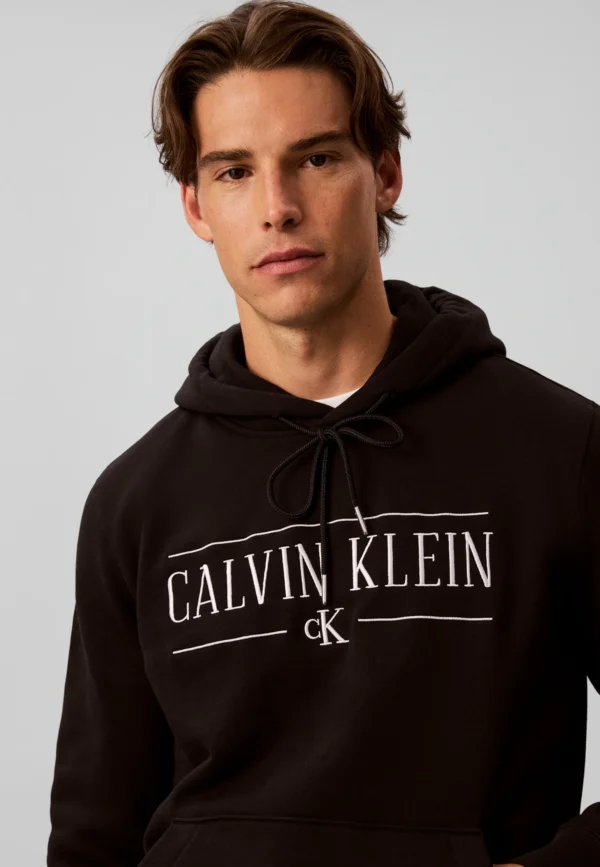 Calvin Klein Jeans Varsity Serif Hoodie Heren - Zwart