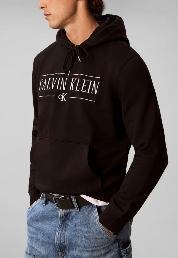 Calvin Klein Jeans Varsity Serif Hoodie Heren - Zwart