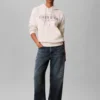 Calvin Klein Jeans Varsity Serif Hoodie - Tofu (Beige)