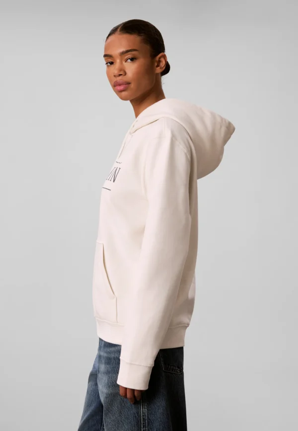 Calvin Klein Jeans Varsity Serif Hoodie - Tofu (Beige)