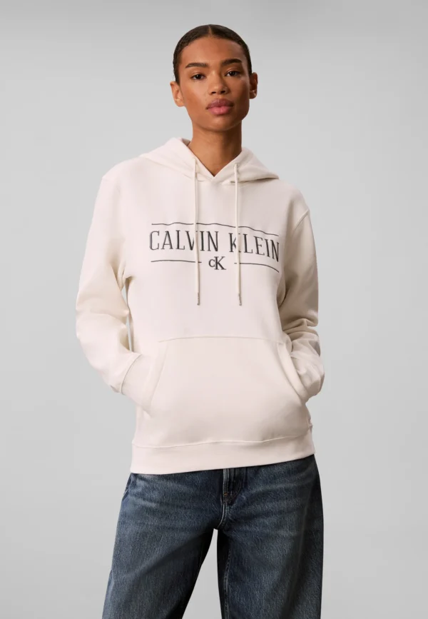 Calvin Klein Jeans Varsity Serif Hoodie - Tofu (Beige)