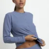 64654-0-000204-1 Admas 'Yoga Girl' Dames Pyjama Henley-hals Lange Mouw - Blauw