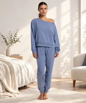 Admas 'Yoga Girl' Dames Pyjama Boothals Lange Mouw - Blauw