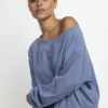 64862-0-000204-2 Admas 'Yoga Girl' Dames Pyjama Boothals Lange Mouw - Blauw